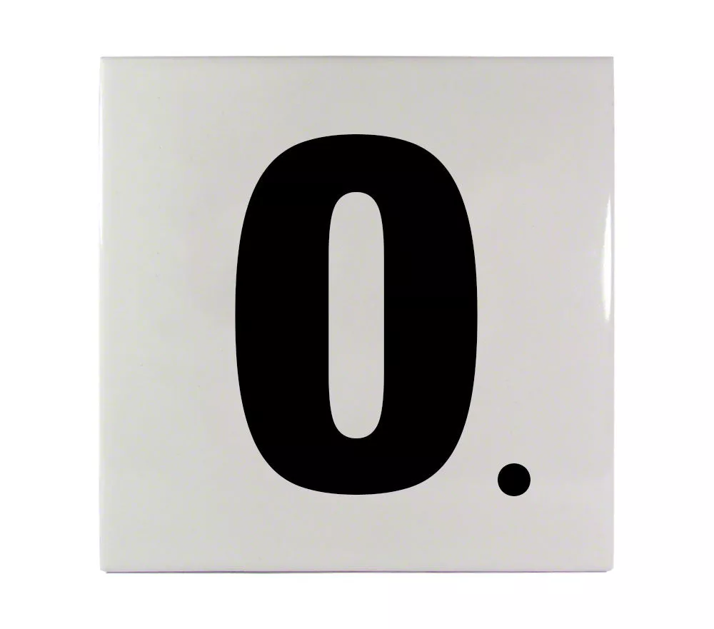 0. Ceramic Smooth Tile Depth Marker 6 Inch x 6 Inch with 4 Inch Lettering