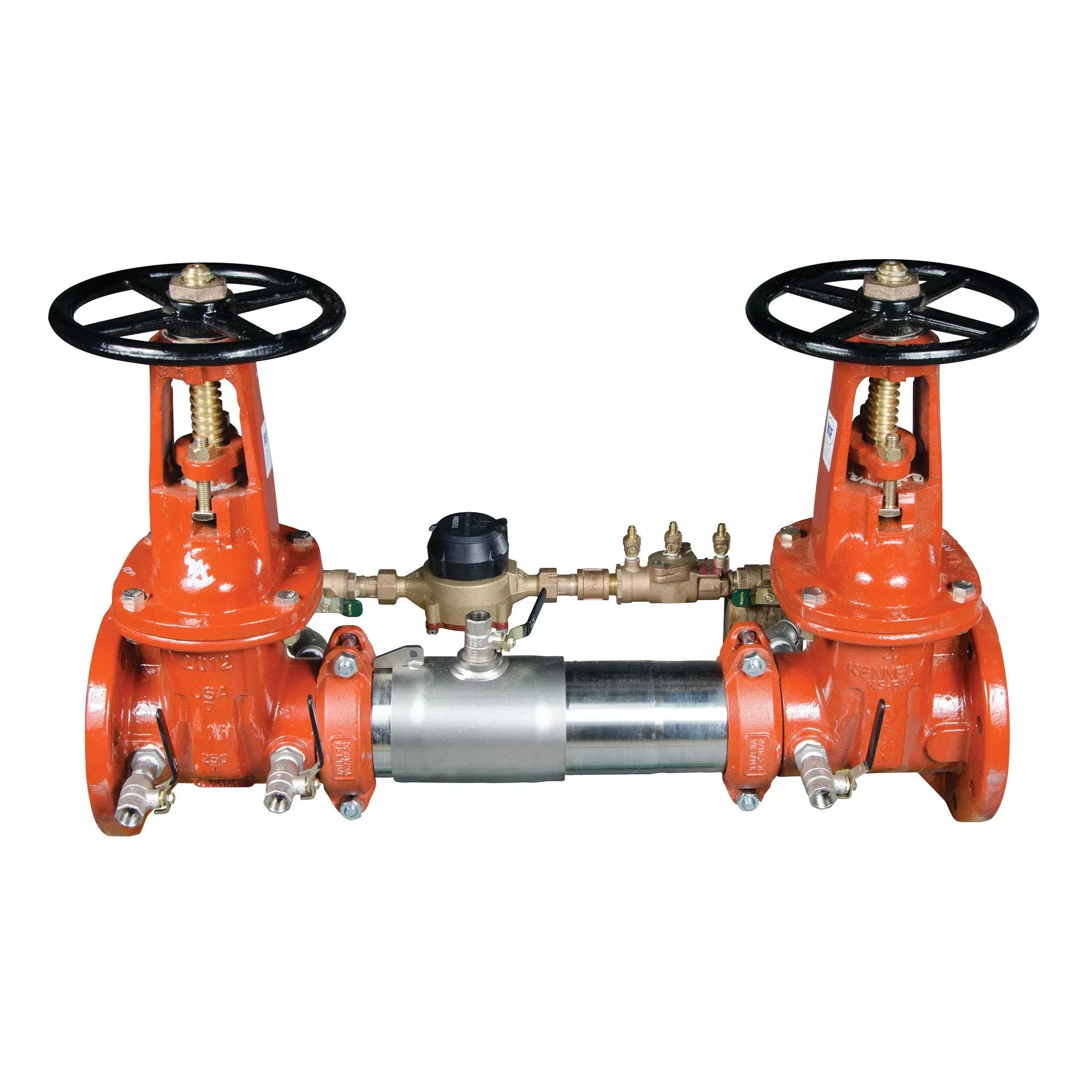 0122716 (Watts) | 4 Inch | Lead Free Double Check Detector Backflow Preventer Assembly | Osy Shutoff Valves | Gallons/Minute Meter