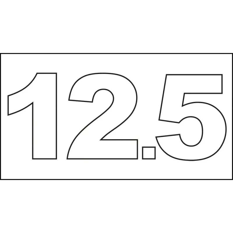 #12.5 Vinyl Depth Marker Stencil 11 Inch x 6 Inch With 4 Inch Lettering