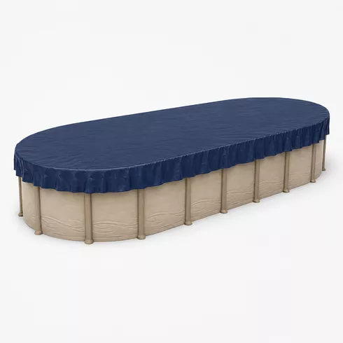 15'x 30' Oval Winter Pool Cover, 3-ft Overlap,12-Yr Warranty
