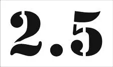 #2.5 Reusable Depth Marker Stencil – 10 Inch x 6 Inch with 4 Inch Lettering