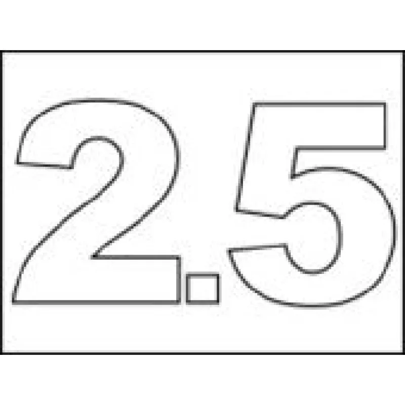 #2.5 Vinyl Depth Marker Stencil 8 Inch x 6 Inch with 4 Inch Lettering