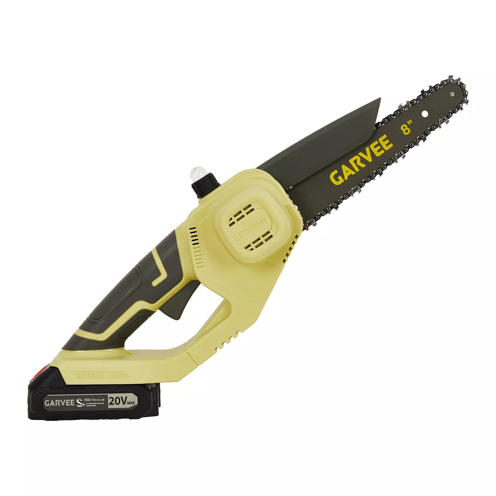20V MAX Mini Chainsaw – 8 Inch Cordless Portable Electric One-Handheld Pruning Saw for Tree Branch Cutting, Battery-Powered Chain Saw for Garden, Yard, and Household Use