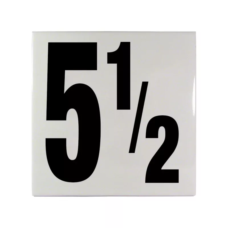 5 1/2 Ceramic Smooth Tile Depth Marker 6 Inch x 6 Inch with 5 Inch Lettering