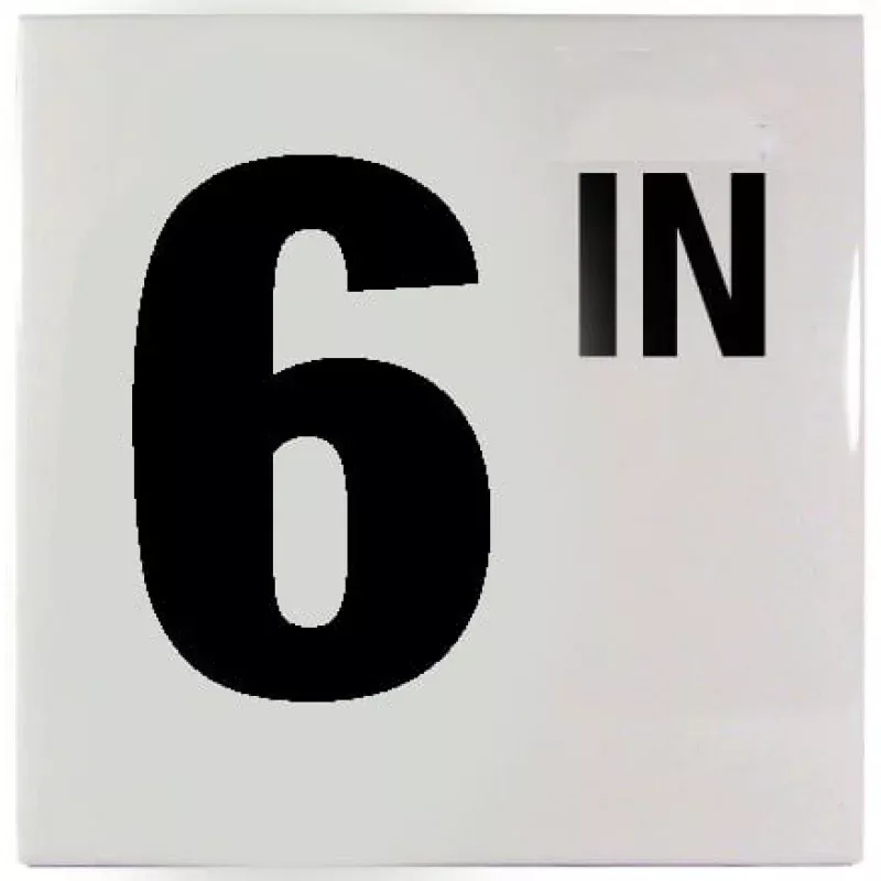 6″ Sm Inlays 6 w/” Depth Marker-Ceramic Black/White Smooth 6″| C610506