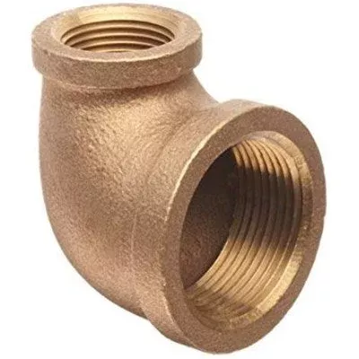 6319 (Holyoke) | 1/2 X 3/8 Brass 90 Elbow Lead Free | Brass Pipe Fittings | Reducing 90 | 1/2 X 3/8 | Brass