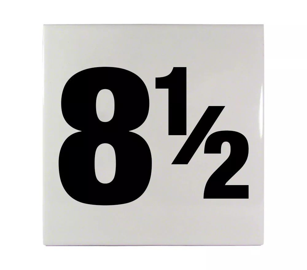 8 1/2 Ceramic Smooth Tile Depth Marker 6 Inch x 6 Inch with 4 Inch Lettering