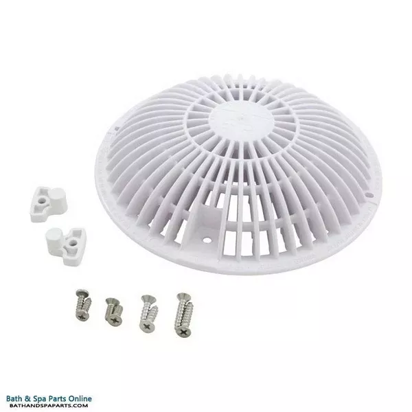 AquaStar Retro 8″ Round Main Drain Grate [MoFlow] [w/Hardware] [White] (R8MF101)