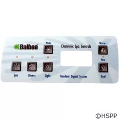 Balboa Water Group Overlay,Std Panel,Lcd(1 Pump,Blower,Light)(51057) - 10328