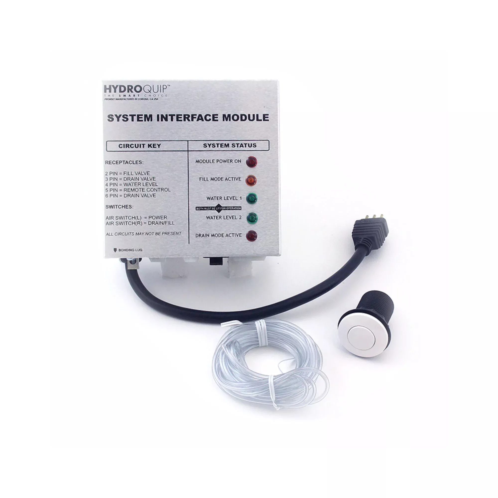 Baptismal Interface Module Kit, Hydroquip, BES/BCS Series, w/ Air Button and Tubing : 48-0042-K