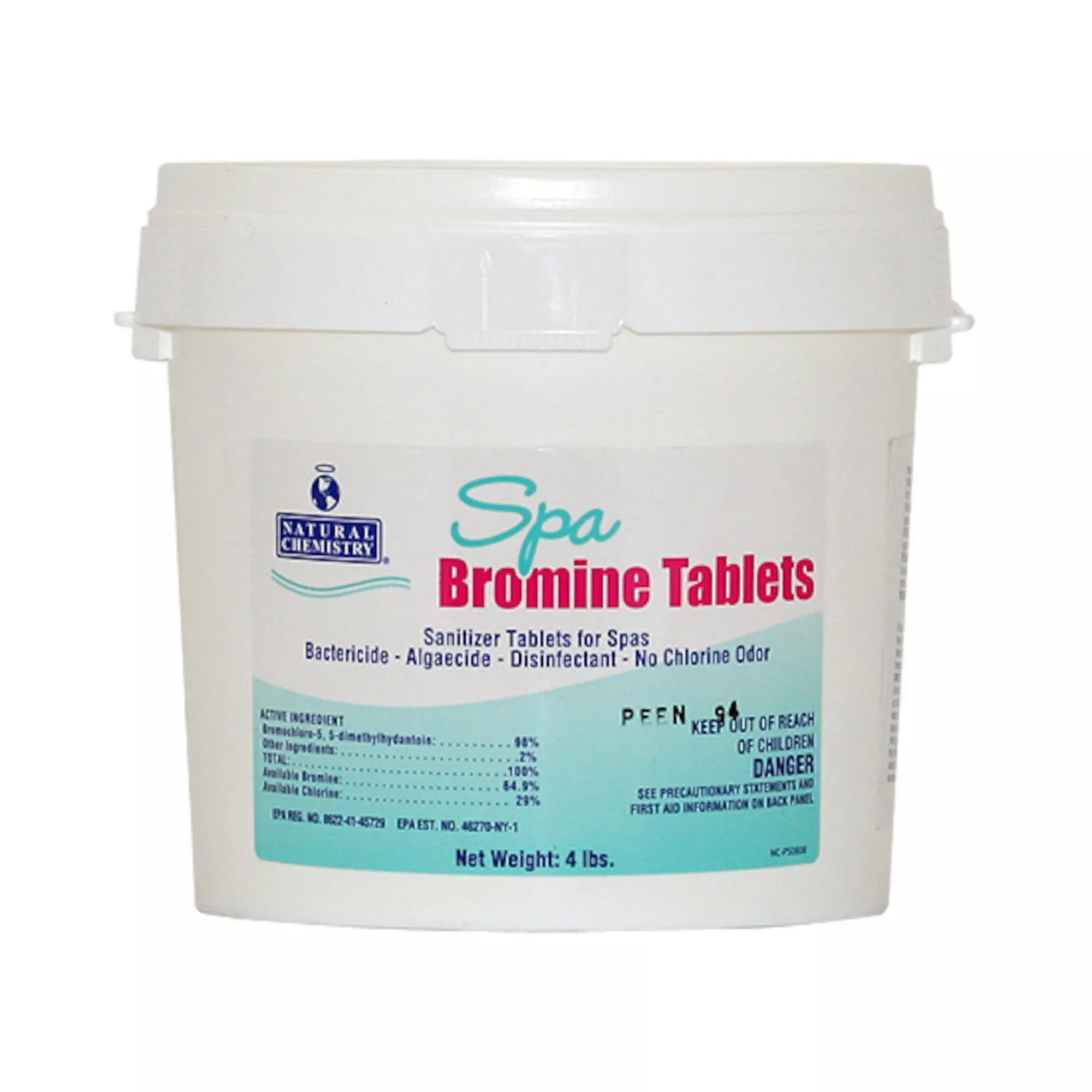 Chemical, Bromine tabs, 4lbs Container : 04110