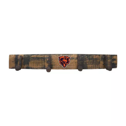Chicago Bears Oak Whiskey Barrel Coat Rack