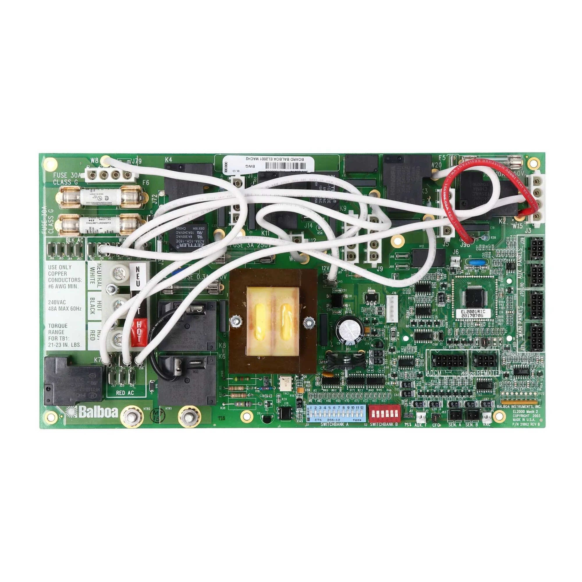 Circuit Board, Balboa, EL2001, M7, Mach 2.1, ML Series, Molex Plug : 53414