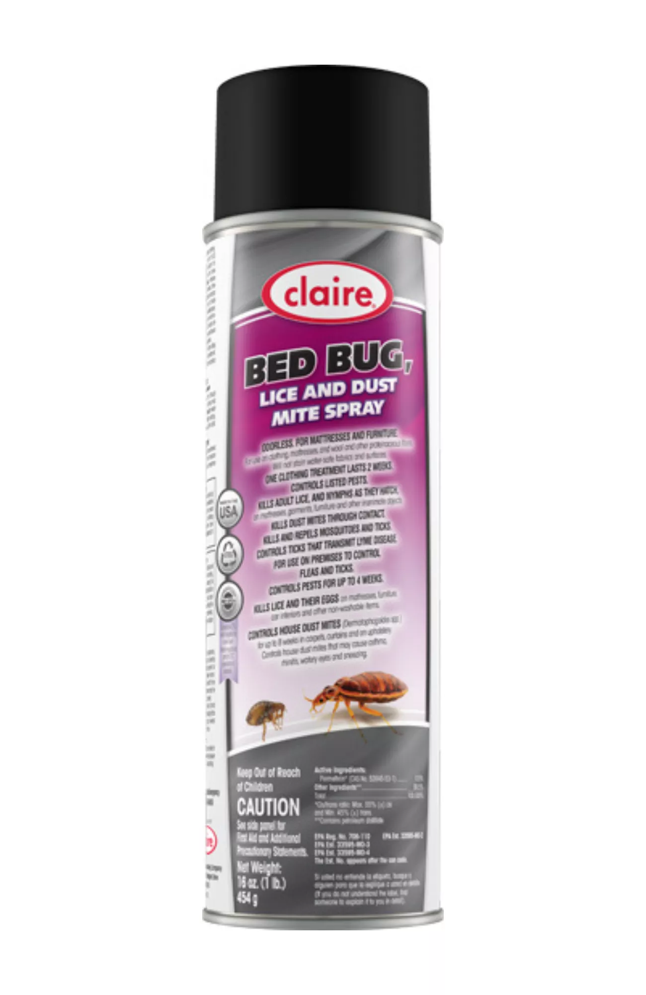 Claire – Bed Bug Lice & Dust Mite Spray – 16 Oz. – CL006