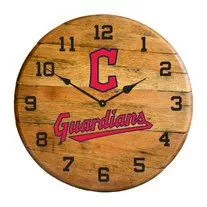 Cleveland Guardians Oak Barrel Clock, 630-2034