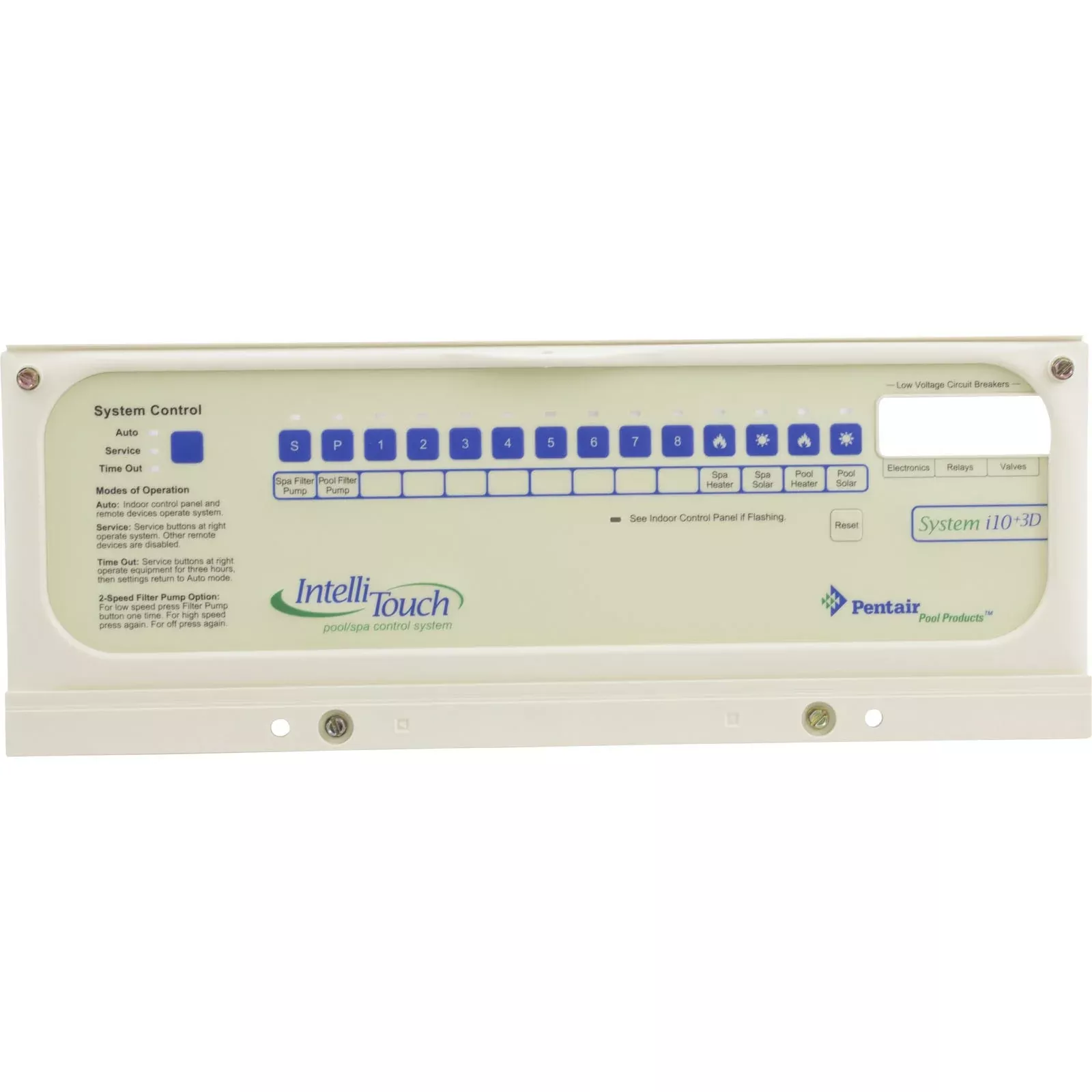 Control Panel Bezel, Pentair, IntelliTouch, i10-3D : 520303