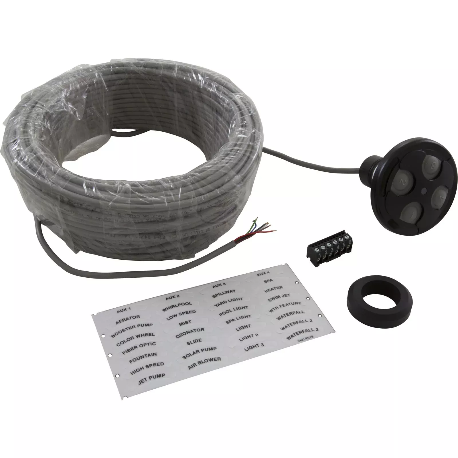 Control Panel, Jandy Spa-Side 4 Function, Black, 100' Cord : 7442