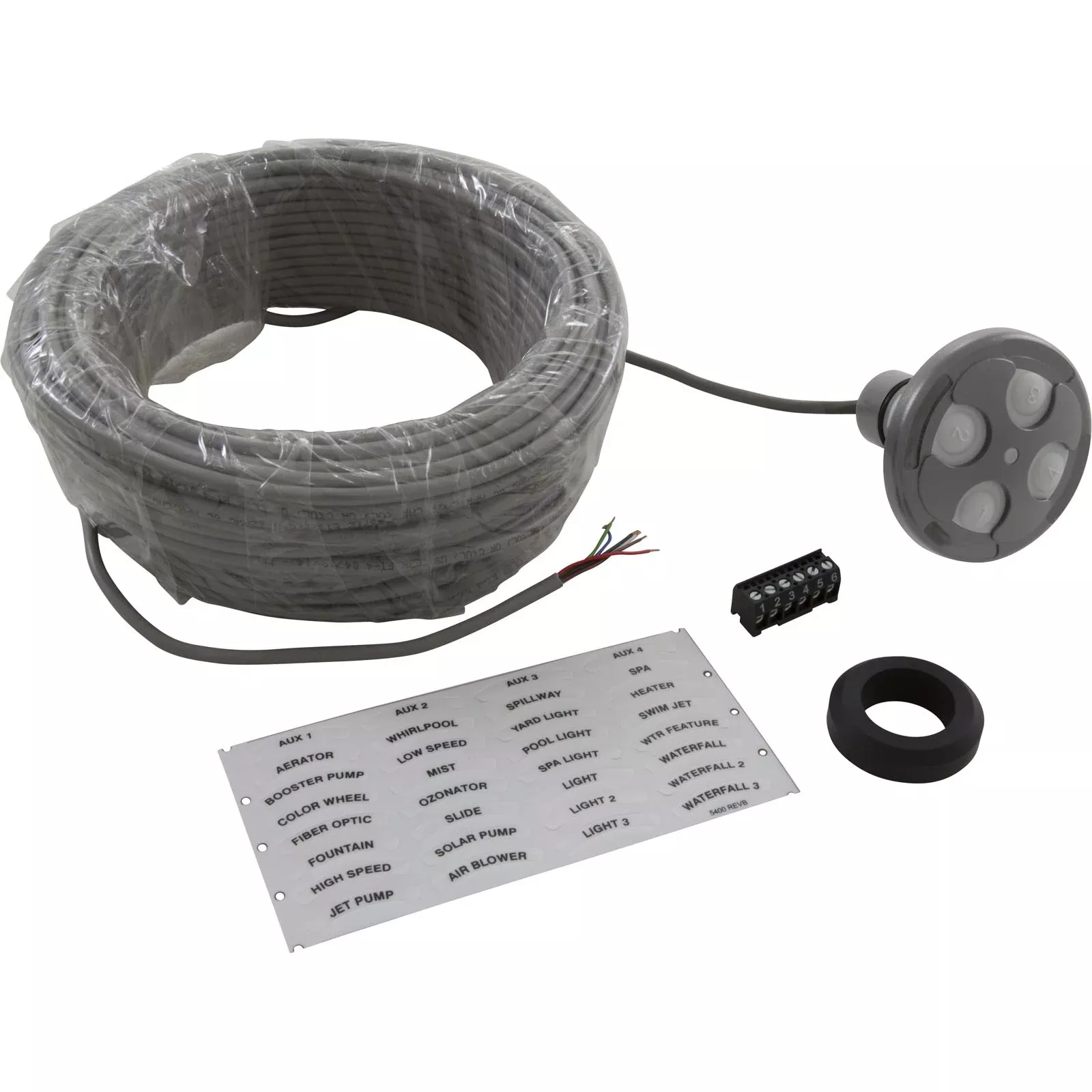 Control Panel, Jandy Spa-Side 4 Function, Gray, 100' Cord : 8049