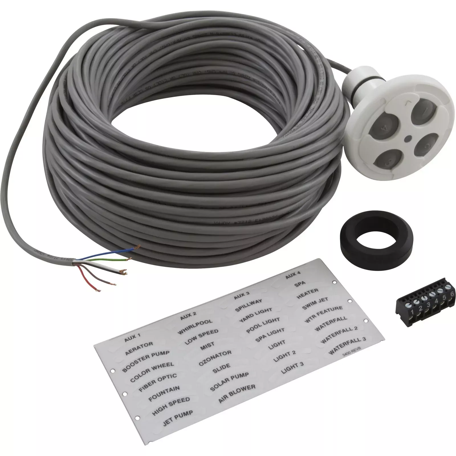 Control Panel, Jandy Spa-Side 4 Function, White, 100' Cord : 7441