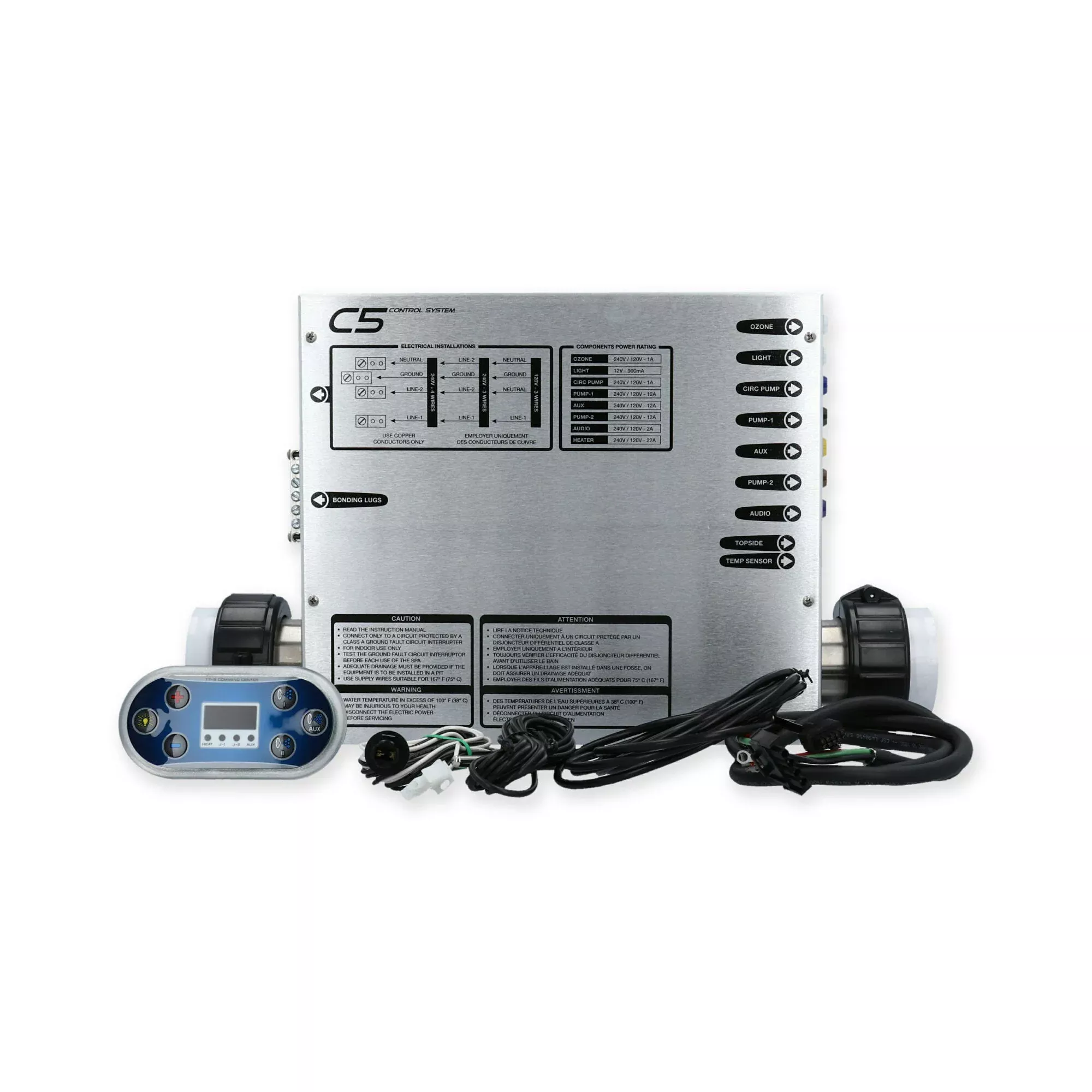 Control System, United Spa C5, 1.4/5.5kW or 240V 3-Wire, Pump1, Pump2, Blower/Pump3, Circ Pump Option : SPP-CBT7