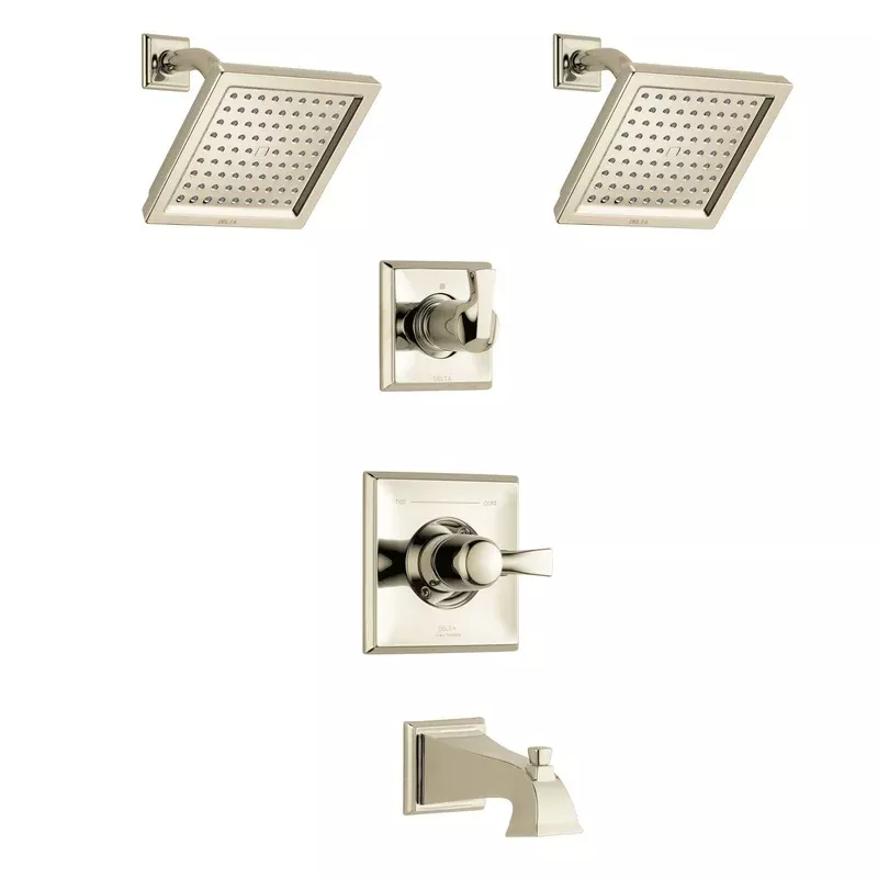 Delta Dryden Polished Nickel Finish Tub and Shower System with Control Handle, 3-Setting Diverter, Showerhead, and 3 Body Sprays SS144511PN1