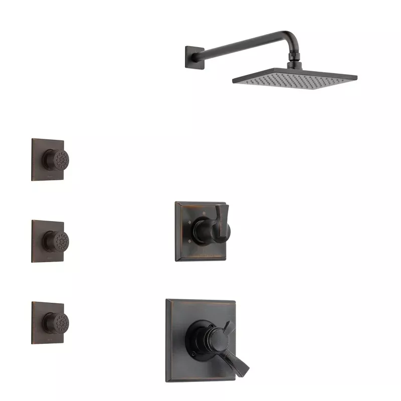 Delta Dryden Venetian Bronze Finish Shower System with Dual Control Handle, 3-Setting Diverter, 2 Showerheads SS172511RB6