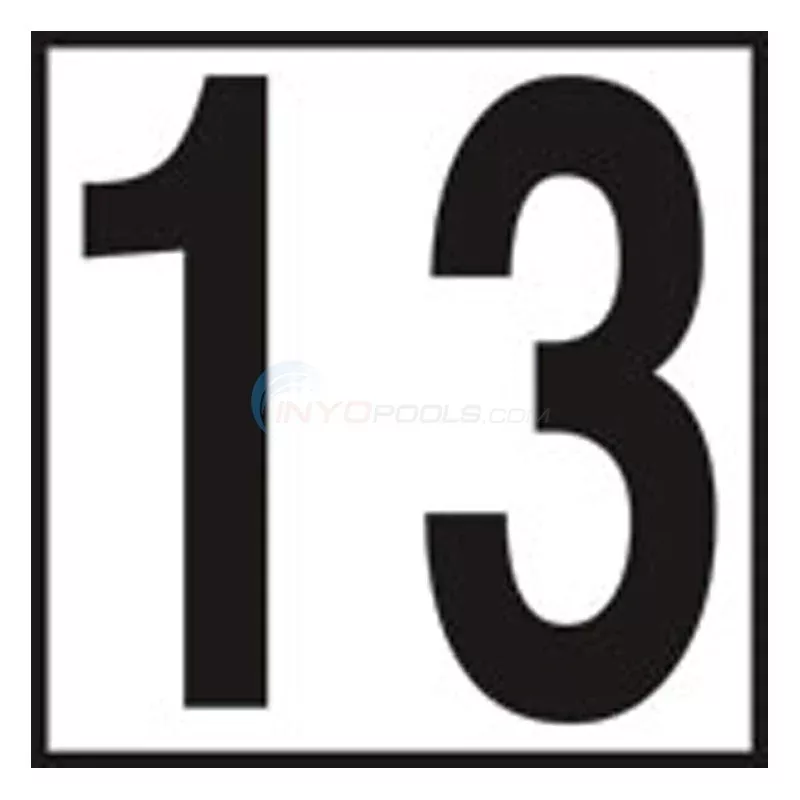 Depth Marker-Ceramic 6″ B/W Smooth 5″ Number 13 (number only) – CC611095