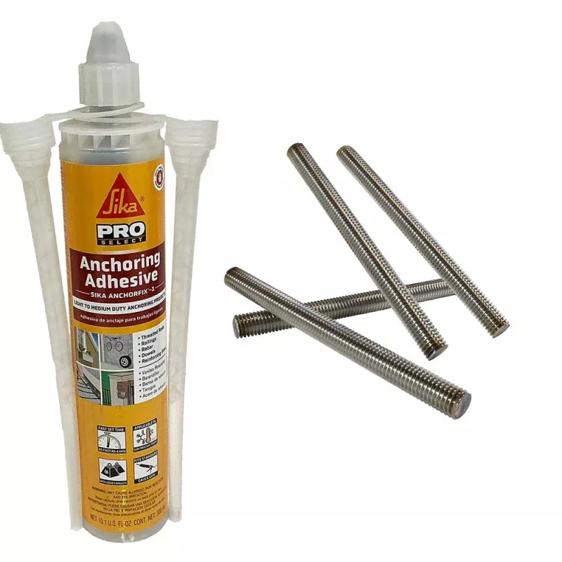 Diving Stand Anchoring Kit with Three 9 x 1/2 Inch Stainless Steel Bolts