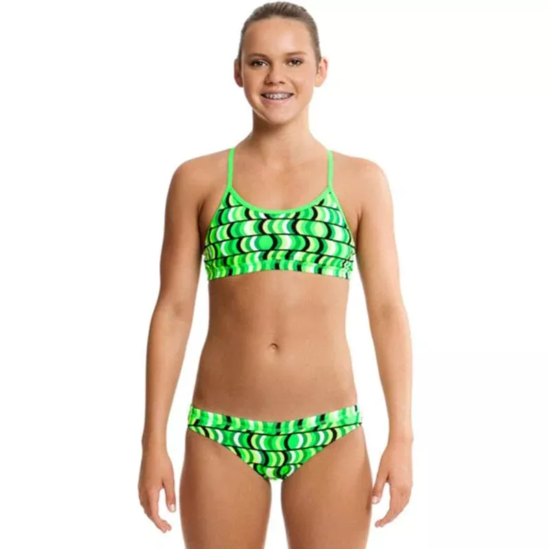 Funkita – Green Gateway – Girls Racerback Two Piece