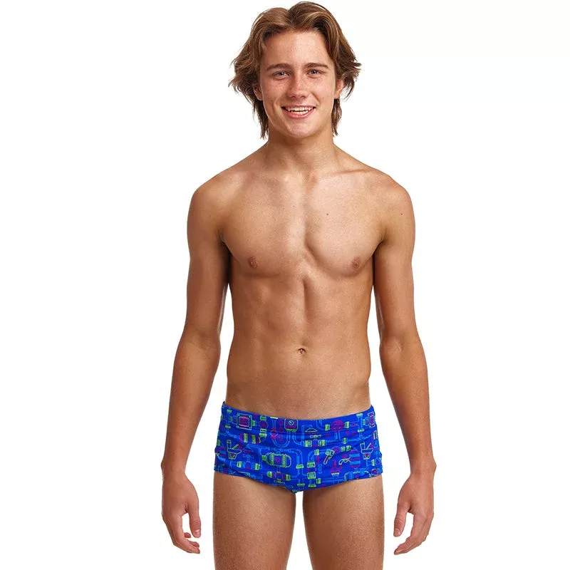 Funky Trunks – Backed Up – Boys Eco Sidewinder Trunks