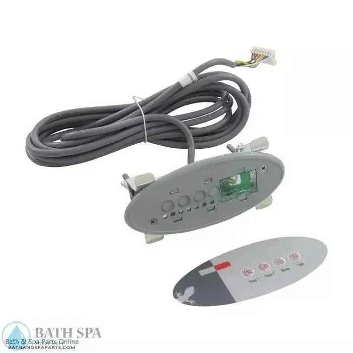 Gecko TSC 3 Aux 4 Button Spa Topside Panel For 2 Pump Systems Small Oval Control Interface