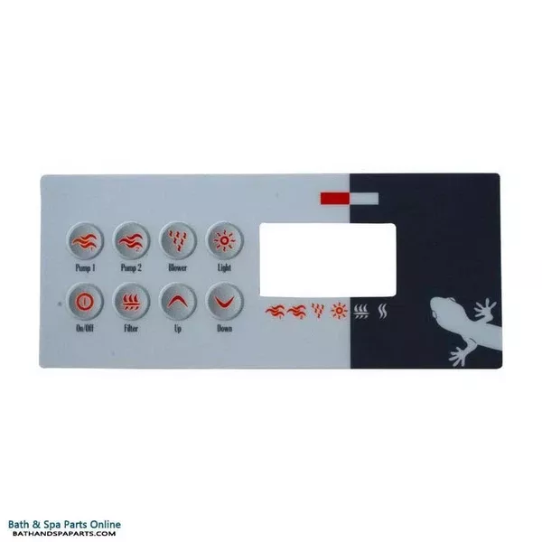 Gecko TSC-8-GE1 8 Button Topside Panel Overlay [P1, P2, Bl, Lt, Filter] (9916-100130)