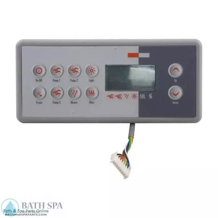 Gecko TSC 8 K 8 10 Button Spa Topside Panel For 3 Pump Large Rectangular LCD Display Model BDLTSC810K