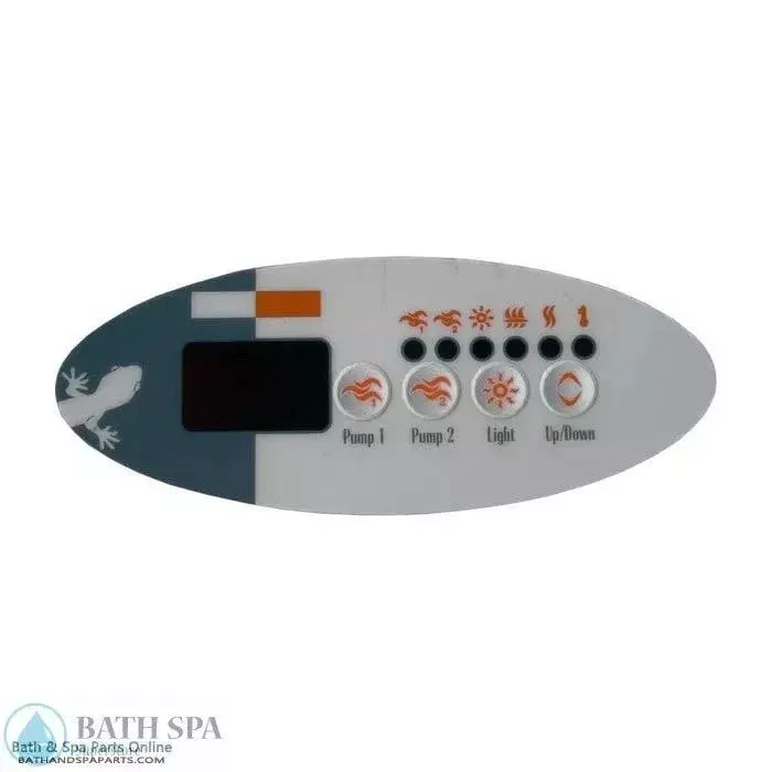 Gecko TSC 9 GE2 Four Button Topside Panel Overlay P1 P2 Light 9916 100186 Gecko Alliance Interface