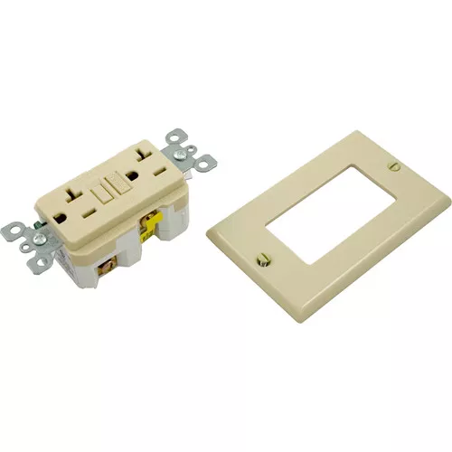 GFCI Leviton 20A SPST Plugface Ivory 60-134-1005