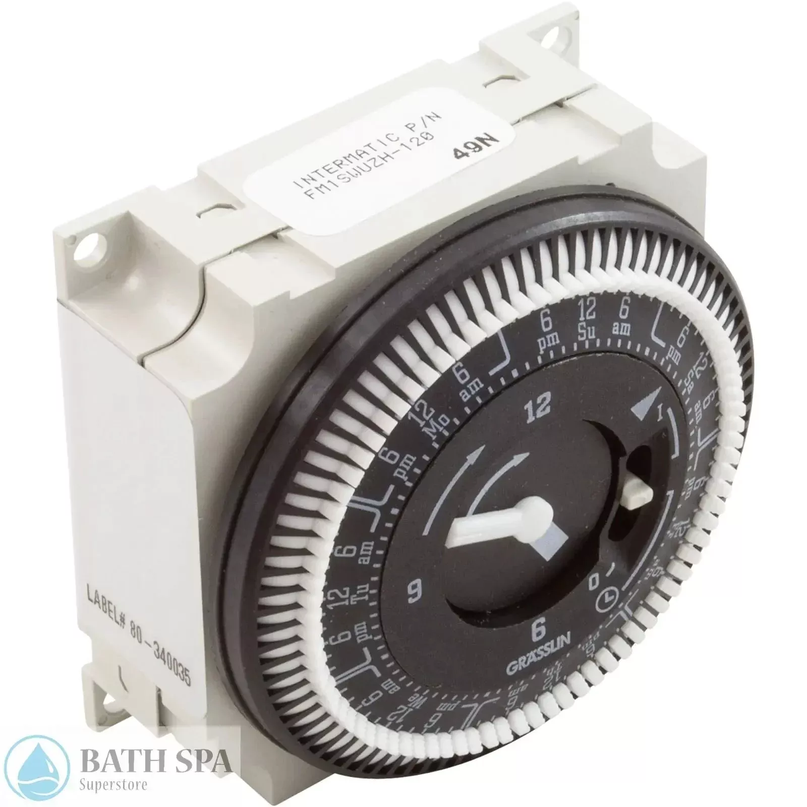 Grasslin SPDT Panel Mount 7-Day Timer [115v] 34-0035-K