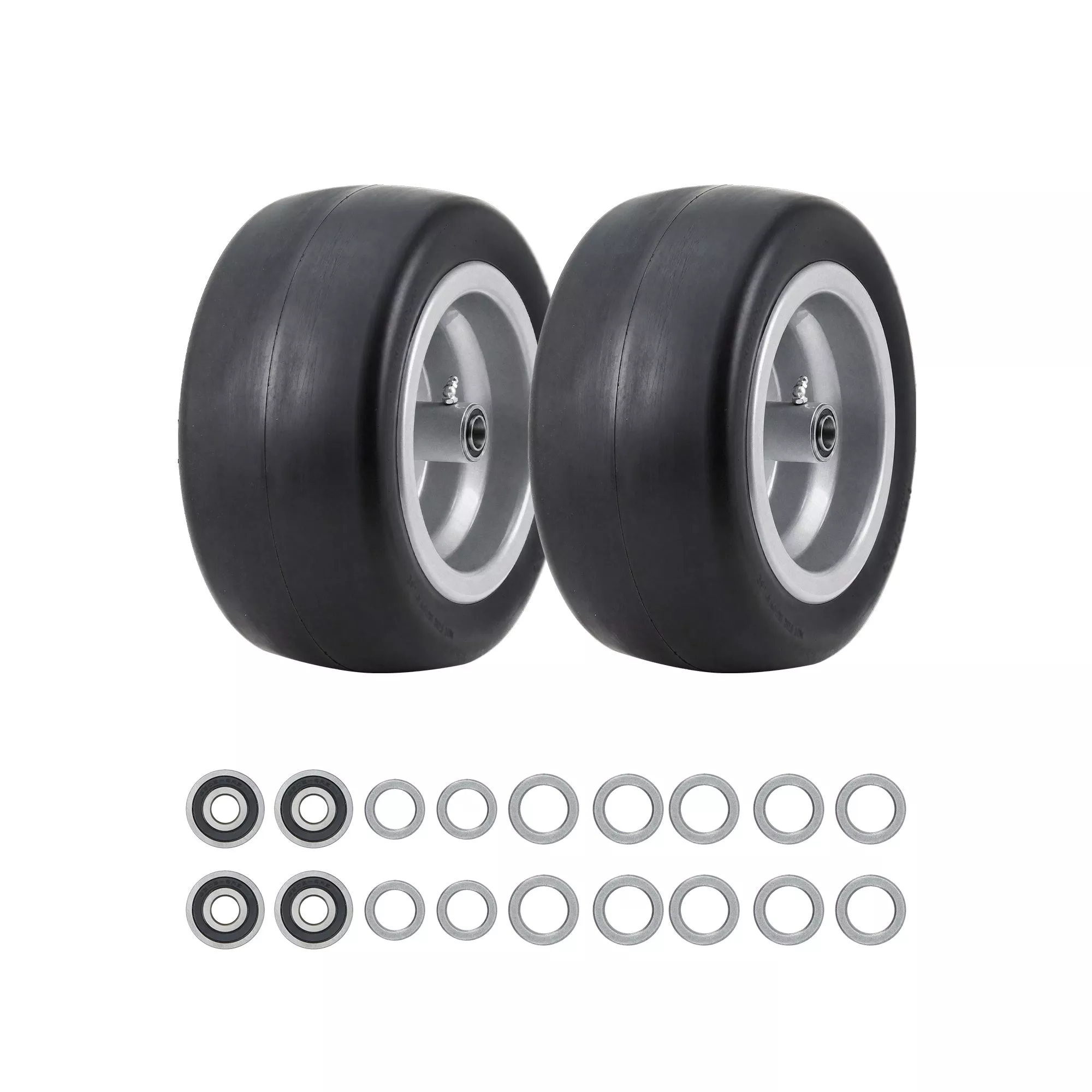 Heavy Duty Flat Free Lawn Mower TireSturdy Polyurethane, 500lbs Capacity, 3″ Centered Hub, Precision Ball Bearings, Replacement Front Wheel for Zero Turn Mowers, Compatible with Bad Boy, Cub Cadet2 Pack, Color: 135.00-6