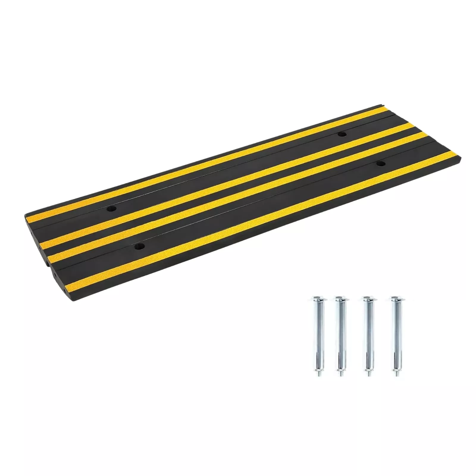 Heavy Duty Rubber Curb Ramp 48 Inch Low Profile Driveway Ramp 2.6 Inch Rise Black for Garage Sidewalk Car SUV RV Wheelchair