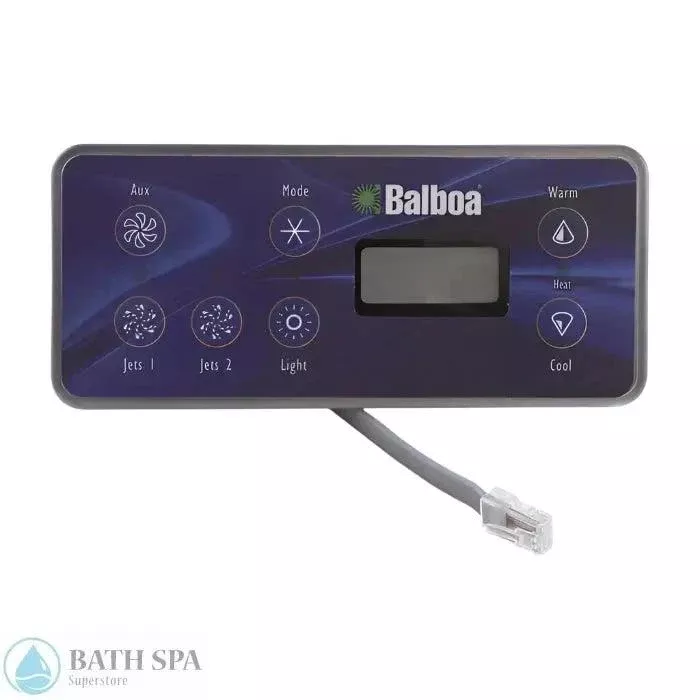 Hydro-Quip HT-701S 7-Button Balboa Spa Topside Control Panel [Serial Standard] [50 Ft Cord] (34-0227C)