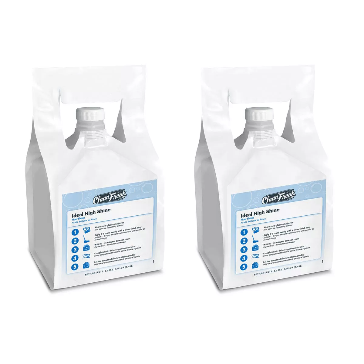 ‘Ideal High Shine’ Floor Finish (2.5 Gallon FlexMax Pouches) – Case of 2