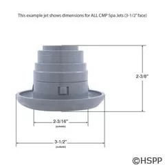 Jet Insert CMP Spa 3-1/2 In Massage Smooth Scal Gray 23530-141
