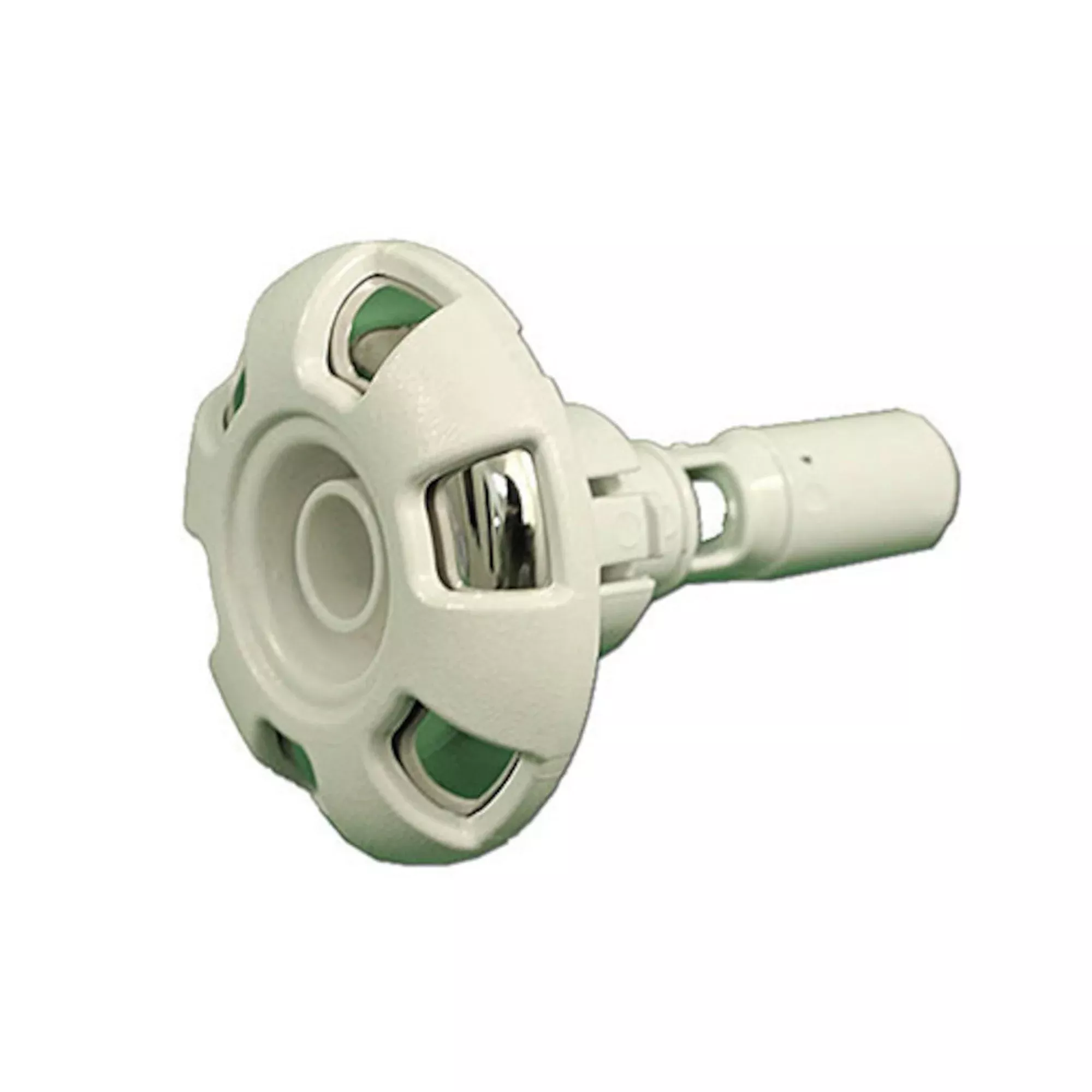 Jet Internal, Waterway Adjustable Cluster Storm, Directional, 2" Face, 6-Spoke, White w/ Stainless Escutcheon : 212-1470S
