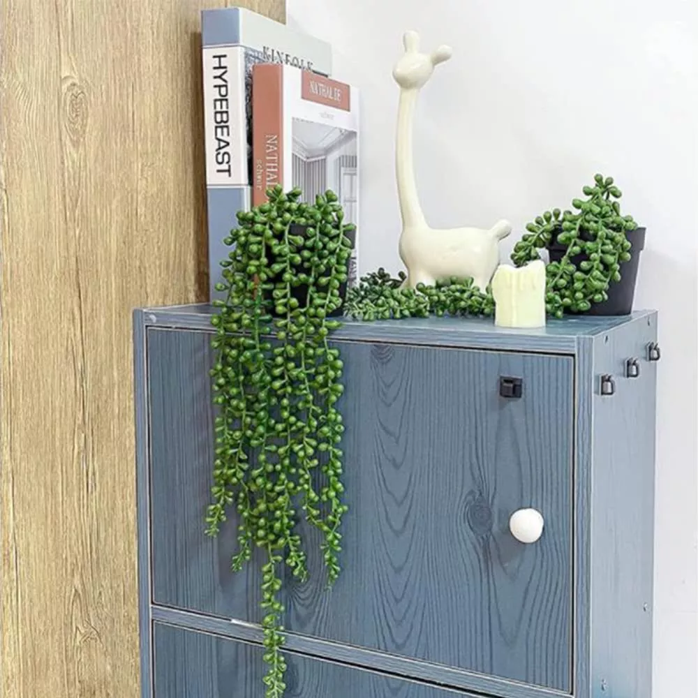 Lifelike Hanging String of Pearls Faux PlantArtificial Greenery Vine for Wall, Window, Bookshelf, DeskIndoor & Outdoor Home DecorBoho Farmhouse AccentGreen