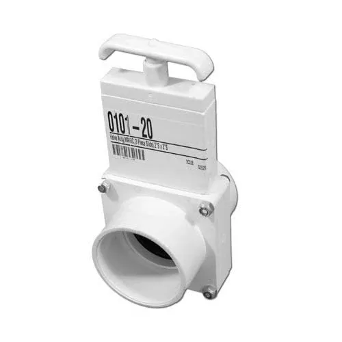 Magic Plastics Gate/Slide Valve, 3 piece 2" Ports, White (0101-20) - Obsolete