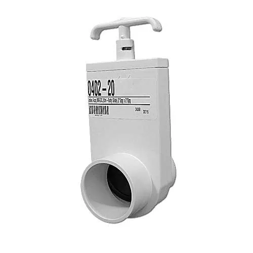 Magic Plastics Gate/Slide Valve, Uni-Body 2" Spig x 2" Spig, White (0402-20)