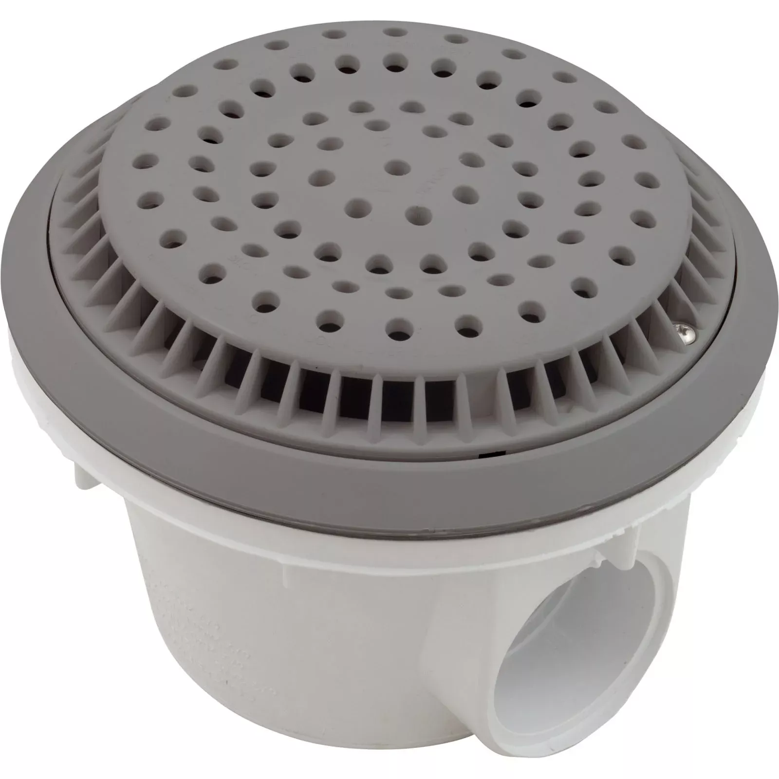 Main Drain, WW Anti Vortex, 8" Rnd, Vinyl, 2"s, Gray- 640-2757 V