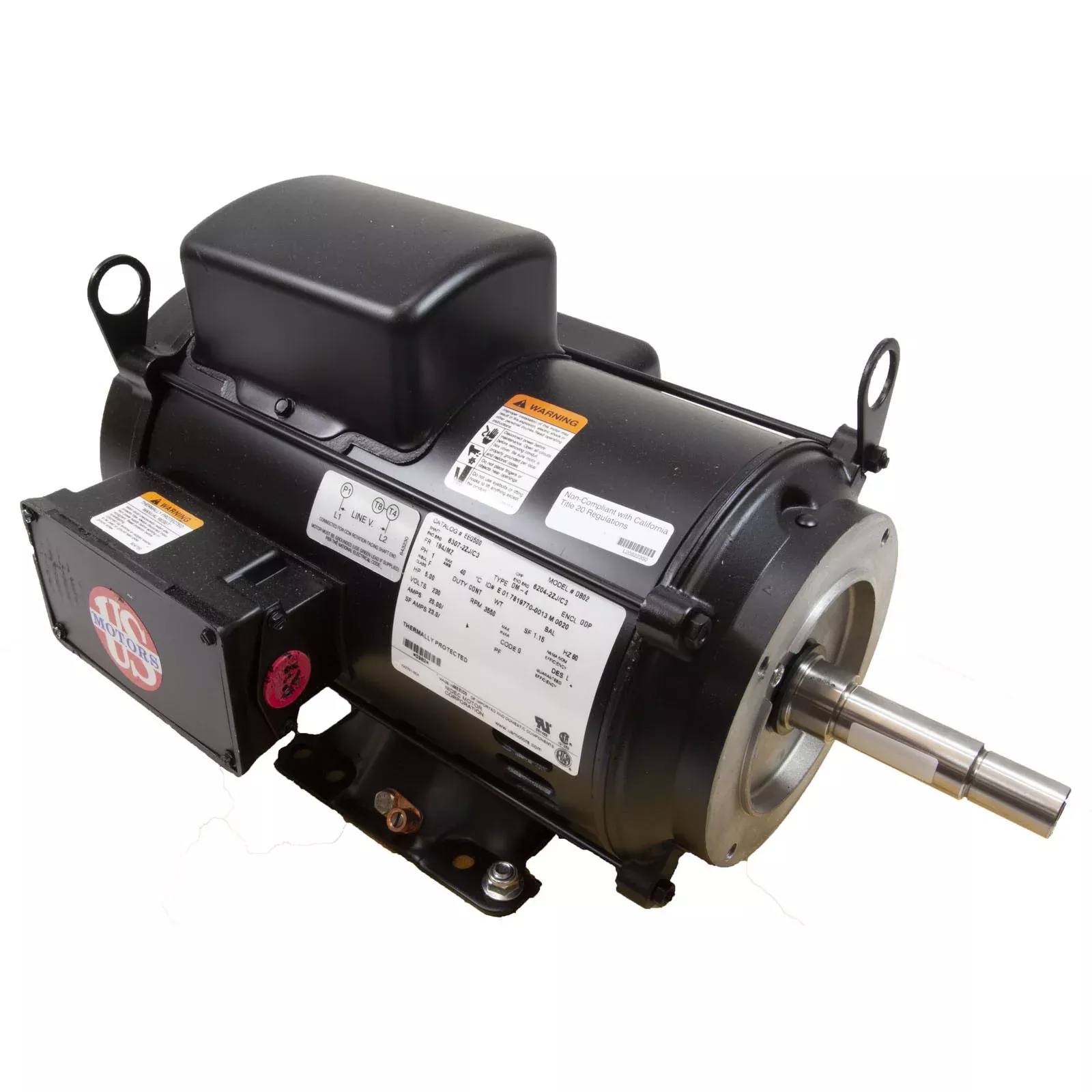 Motor, US Motor, 5.0 Horsepower, 230v, Single Phase- EEQ500