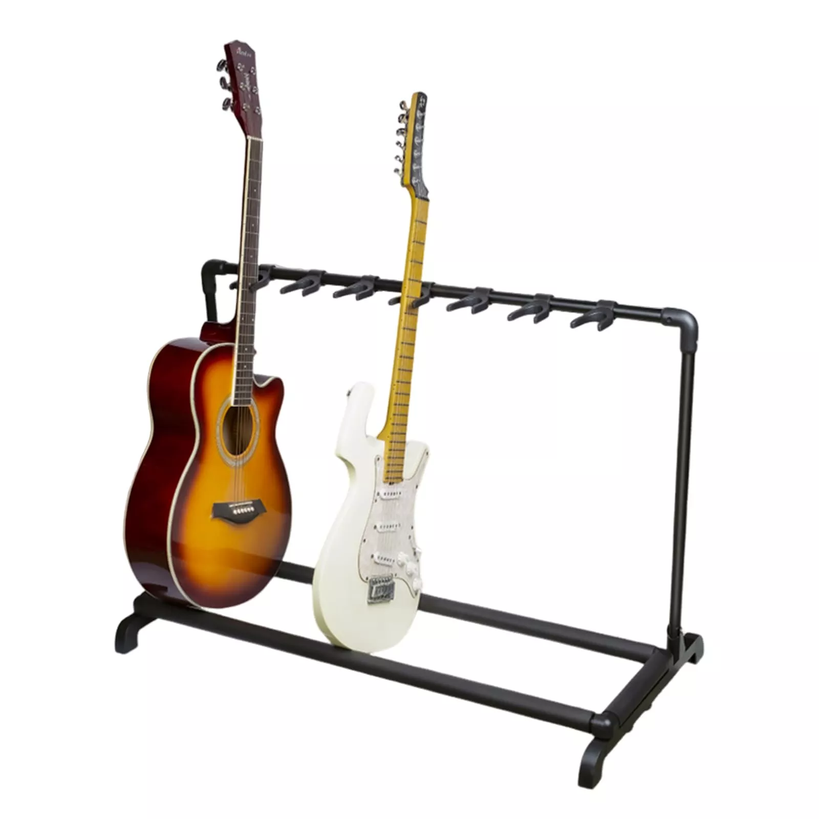 Multiple Guitar Stand, 7 Holder Multi Guitar Rack with Folding Design, Display Guitar Display Rack with Thick Rubber Padding Universal Guitar Holder for Classical Acoustic Electric Bass