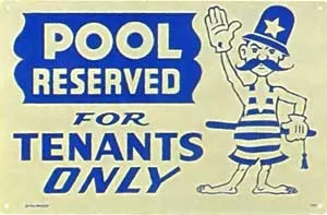 Nassco Pool Reserved For Tenants Only Sign (SW9)