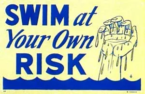 Nassco Swim At Your Own Risk Sign (SW12) (40318 )